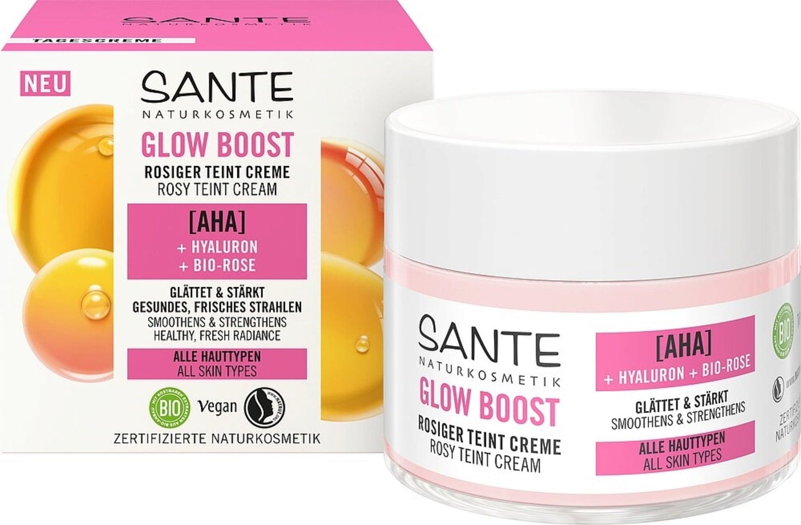 Santé naturally.  Glow Boost Rosiger Teint Creme, 50 ml