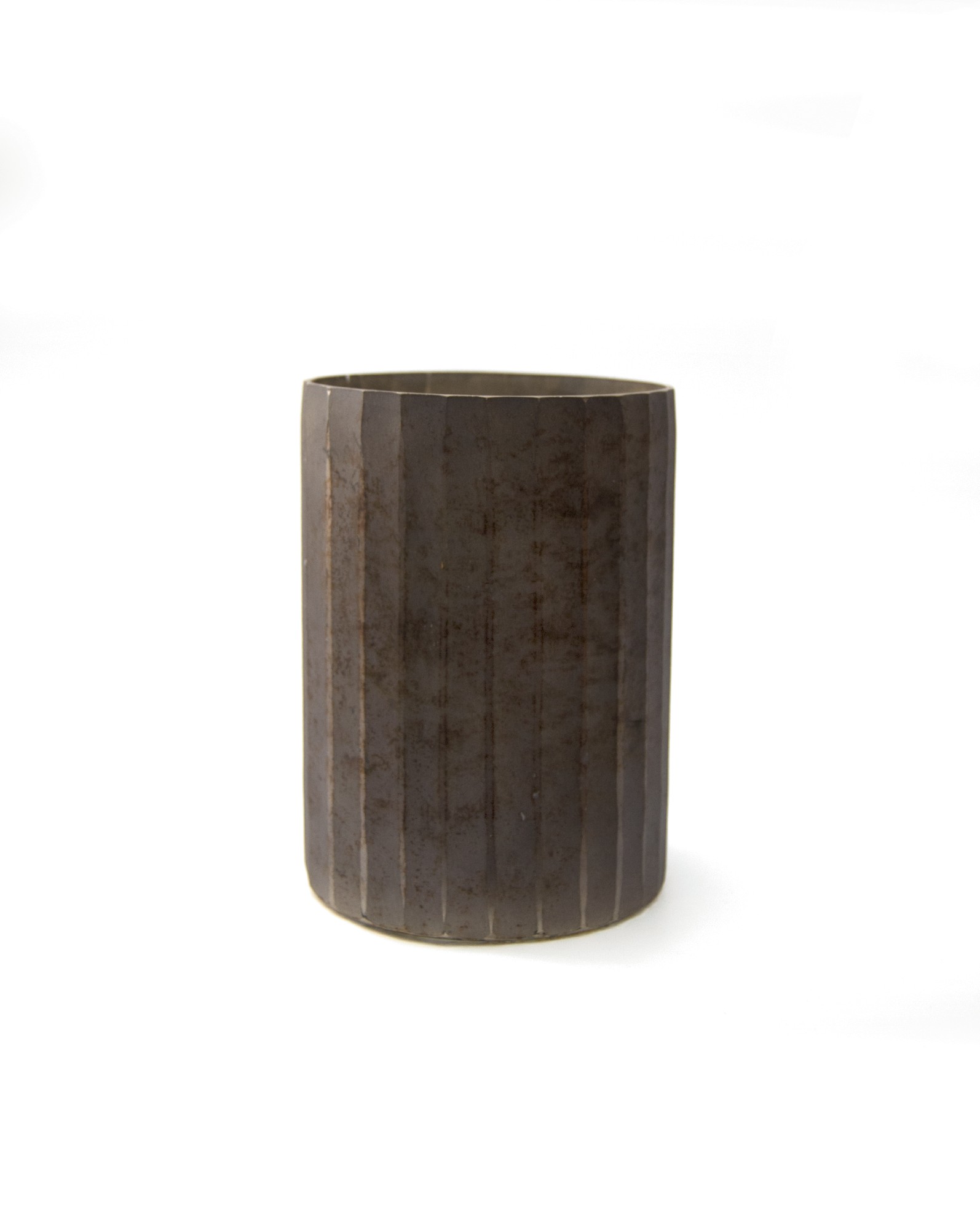 Windlicht 'Strier', grau, Ø 12 cm, H 16 cm von fischer's lagerhaus
