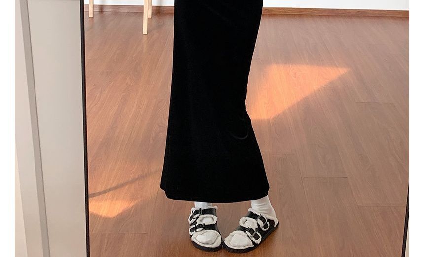Flowerisque - Fluwelen maxi-rok met hoge taille (verschillende ontwerpen)