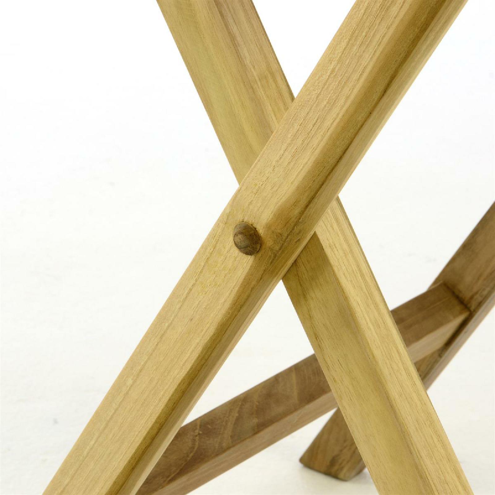 VCM Gartentisch Balkontisch Klapptisch hochwertig Teak Holz natur Ø80cm