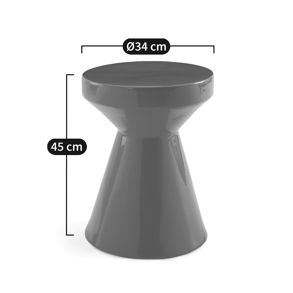 LA REDOUTE INTERIEURS<br>Mesa lateral ou de cabeceira de cerâmica MATMAT