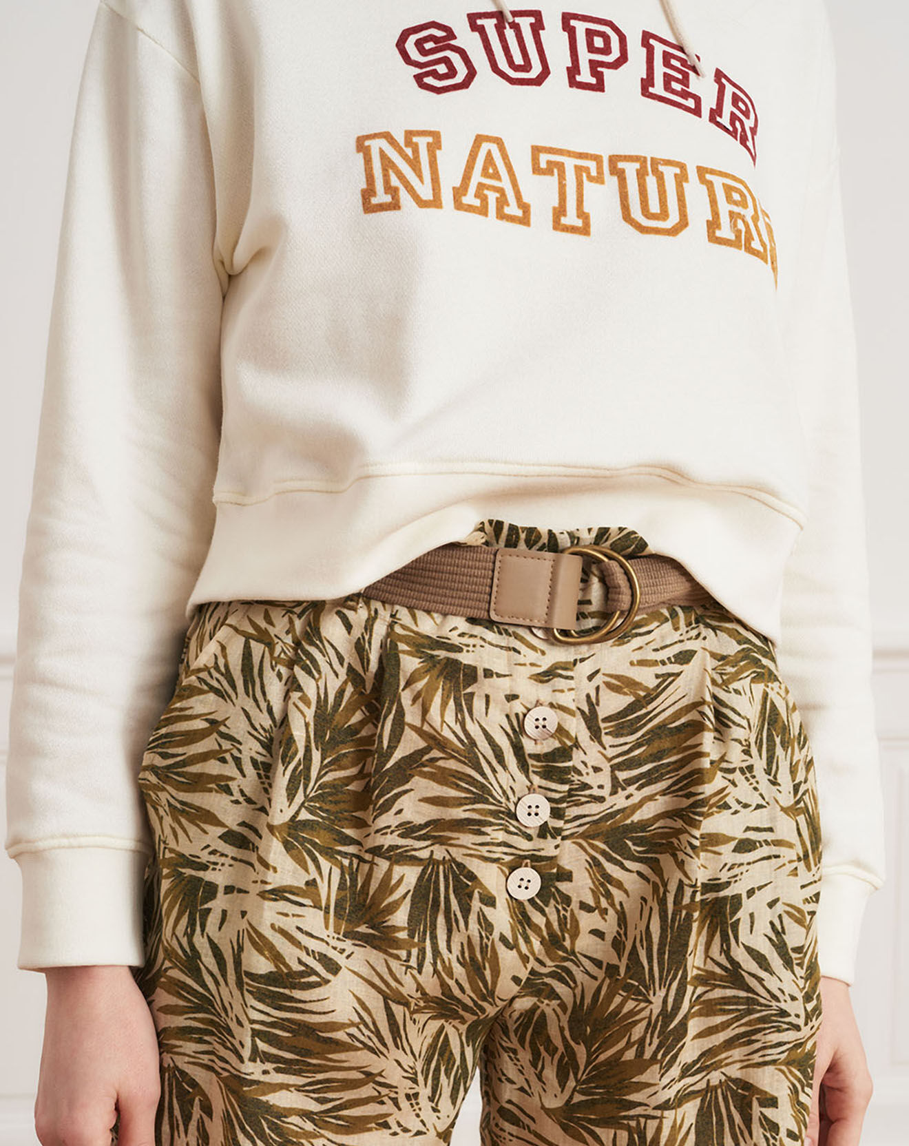 La Petite Francaise Short 100% Lin Sébastien feuillage beige/kaki