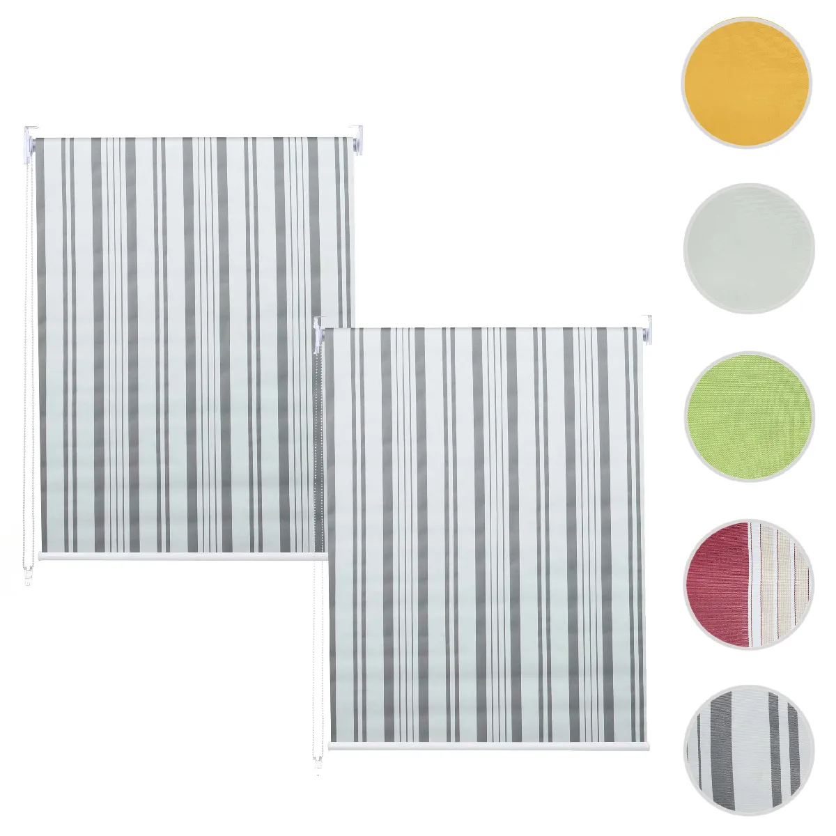 Mendler Lot de 2 Stores Enrouleurs Opaque 120x230 cm Gris/Blanc