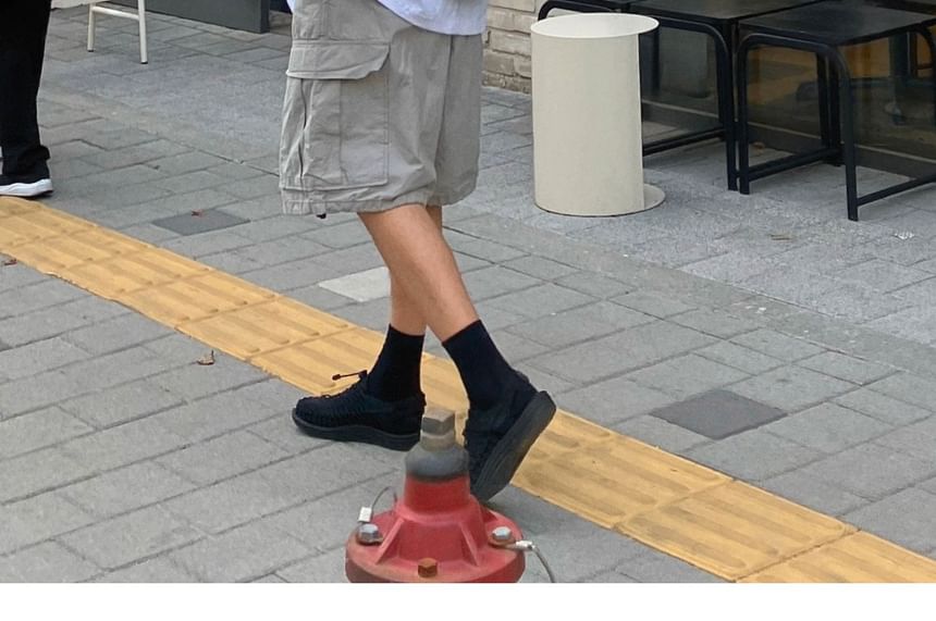 SeoulPop - Unisex effen losse cargoshorts
