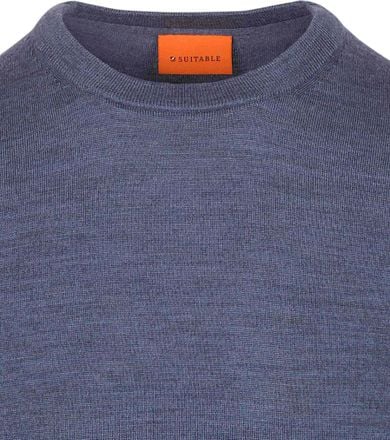 Suitable Merino Pullover Denim Blauw PU-MRI-O-24 195421 Denim kopen