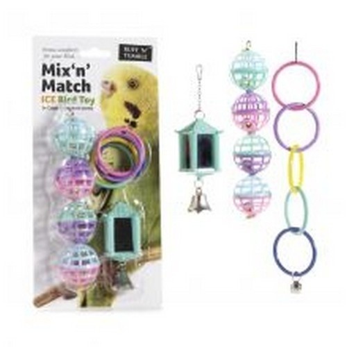 Acessórios para gaiola de pássaros, misture e combine, multicoloridos.