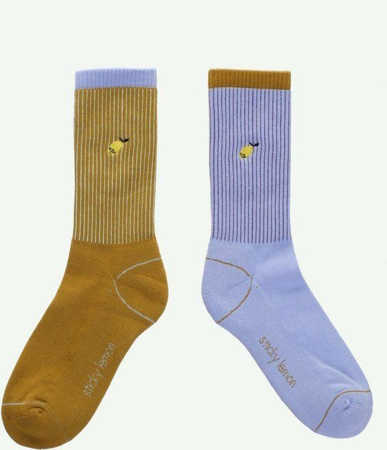 Sticky Lemon - sporty socks - better together - badminton blue