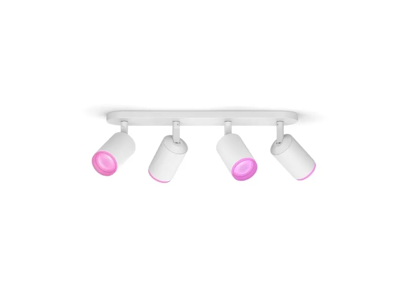 Philips Hue White and Color Ambiance Fugato - Spotlys - LED-lyspære x 4 - GU10 - total: 22.8 W - klasse A  - 16 millioner farver - hvid