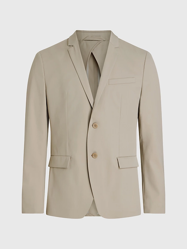 Blazer slim em mistura de lã