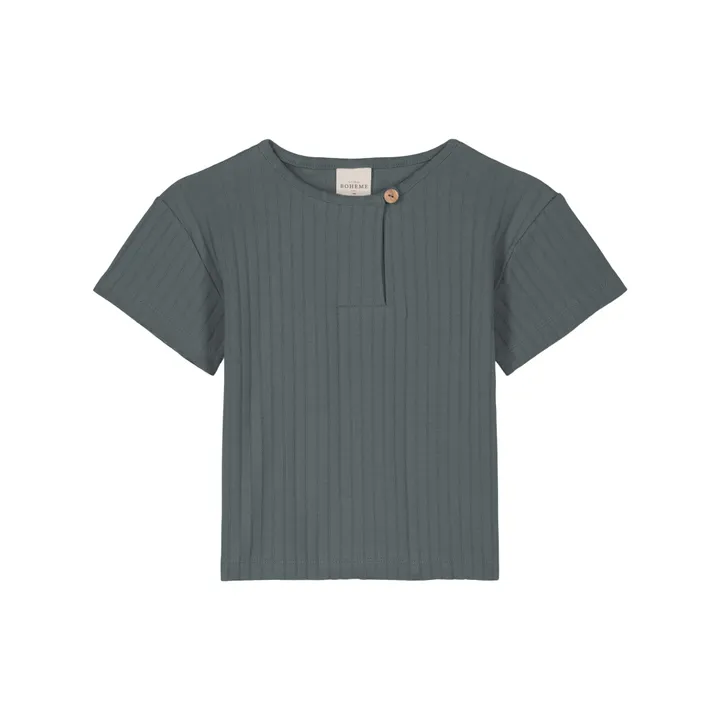 Studio Bohème T-shirt Orso Côtelé | Bleu gris