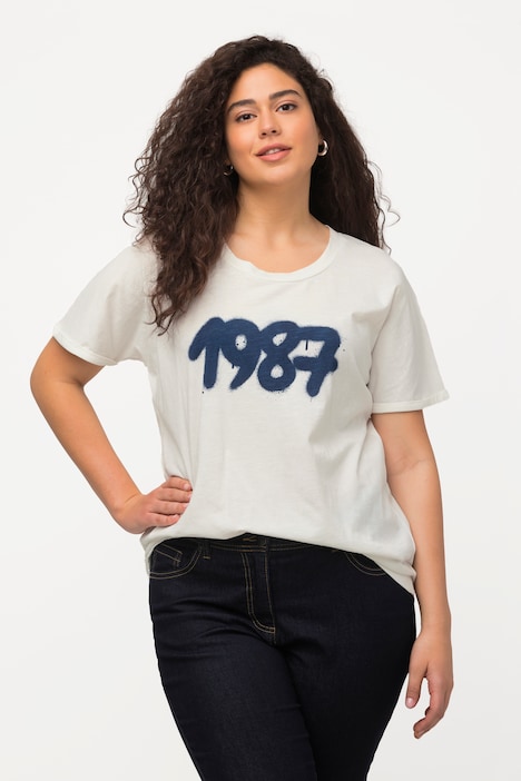 T-Shirt, Spray-Design, Oversized, Rundhals, Halbarm
