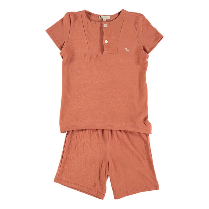 Risu Risu Pyjashort Sonio Coton Bio | Terracotta