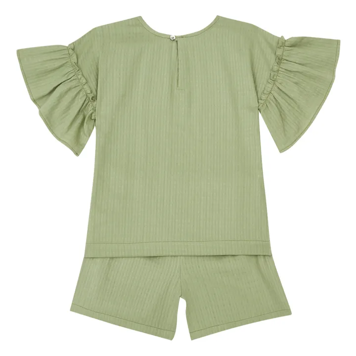 Risu Risu Pyjama Coton Bio Nausicaa | Vert anis