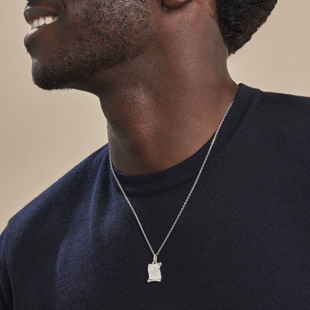Pendentif Zodiaque Parchemin Argent Blanc