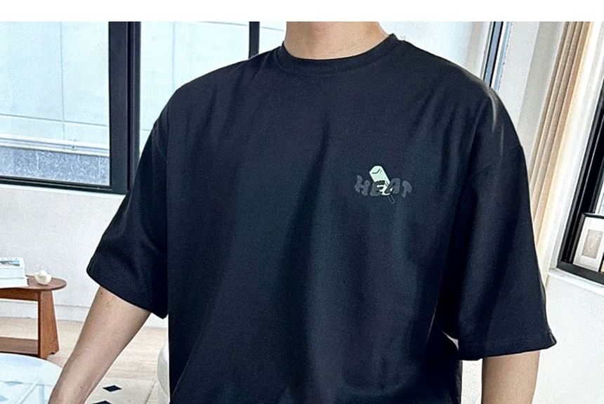 SeoulPop - T-shirt met korte mouwen en berenprint, losvallend model