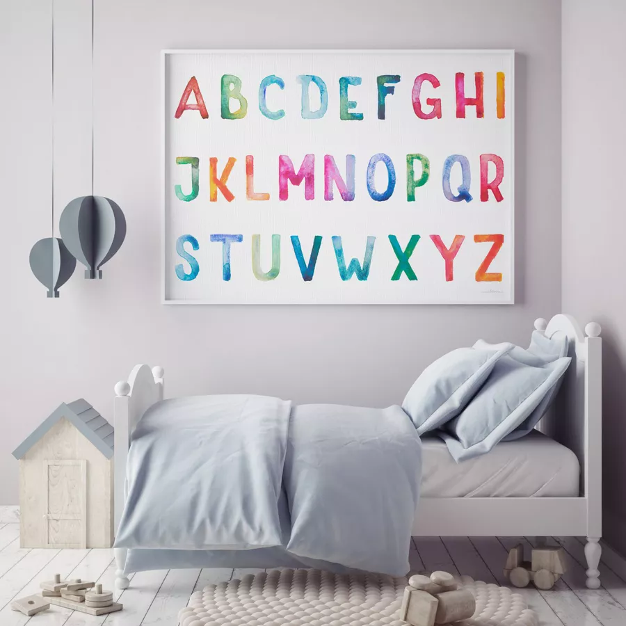 Nikima Poster Kinder Lernposter ABC Watercolor  - in 3 Größen bunt