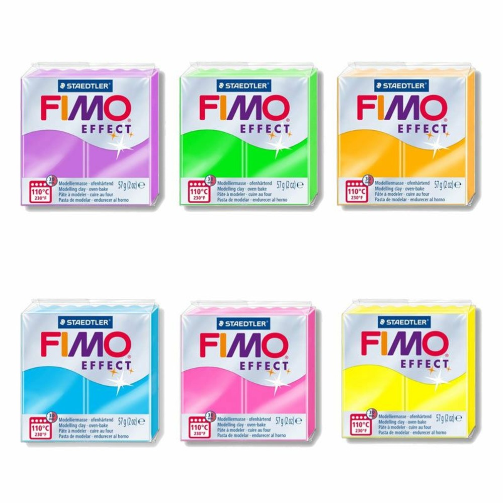 6 pâtes polymères effet néon