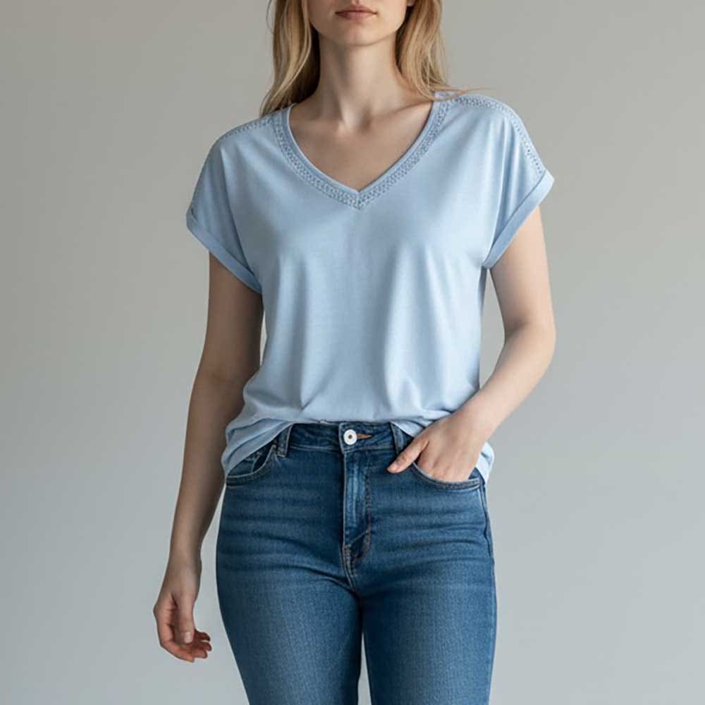 T-shirt Femme bleu ciel