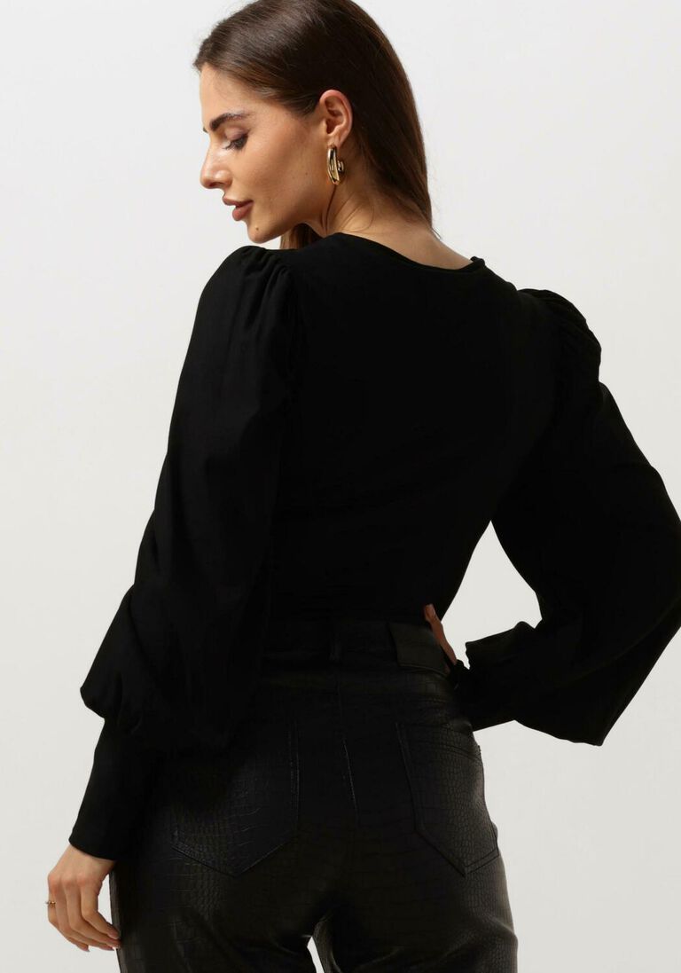 GESTUZ zwarte gestuz blouse rifagz v-neck blouse