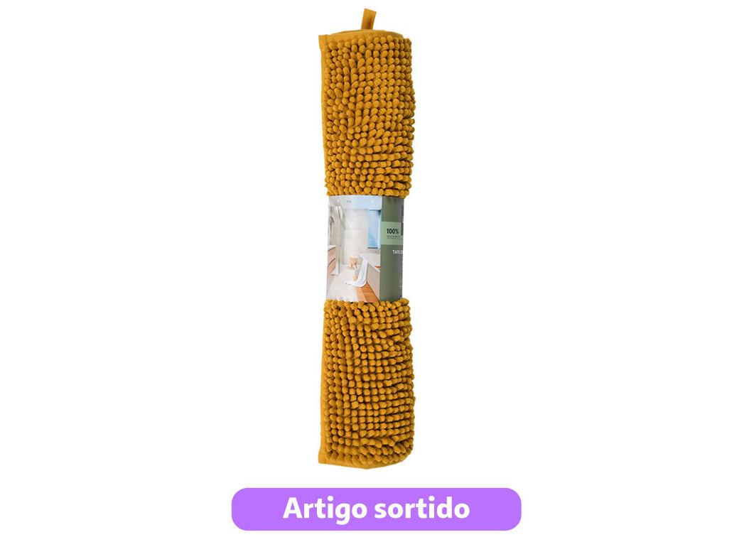 TAPETE CASA BANHO ACTUEL 100% POLIÉSTER RECICLADO 50X120CM CORES SORTIDAS
