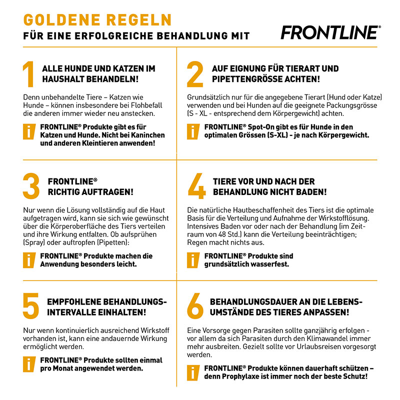 Frontline Spot On<br>3 × 0.5 ml, Lösung zur Anwendung auf der Haut, Katze Liste D