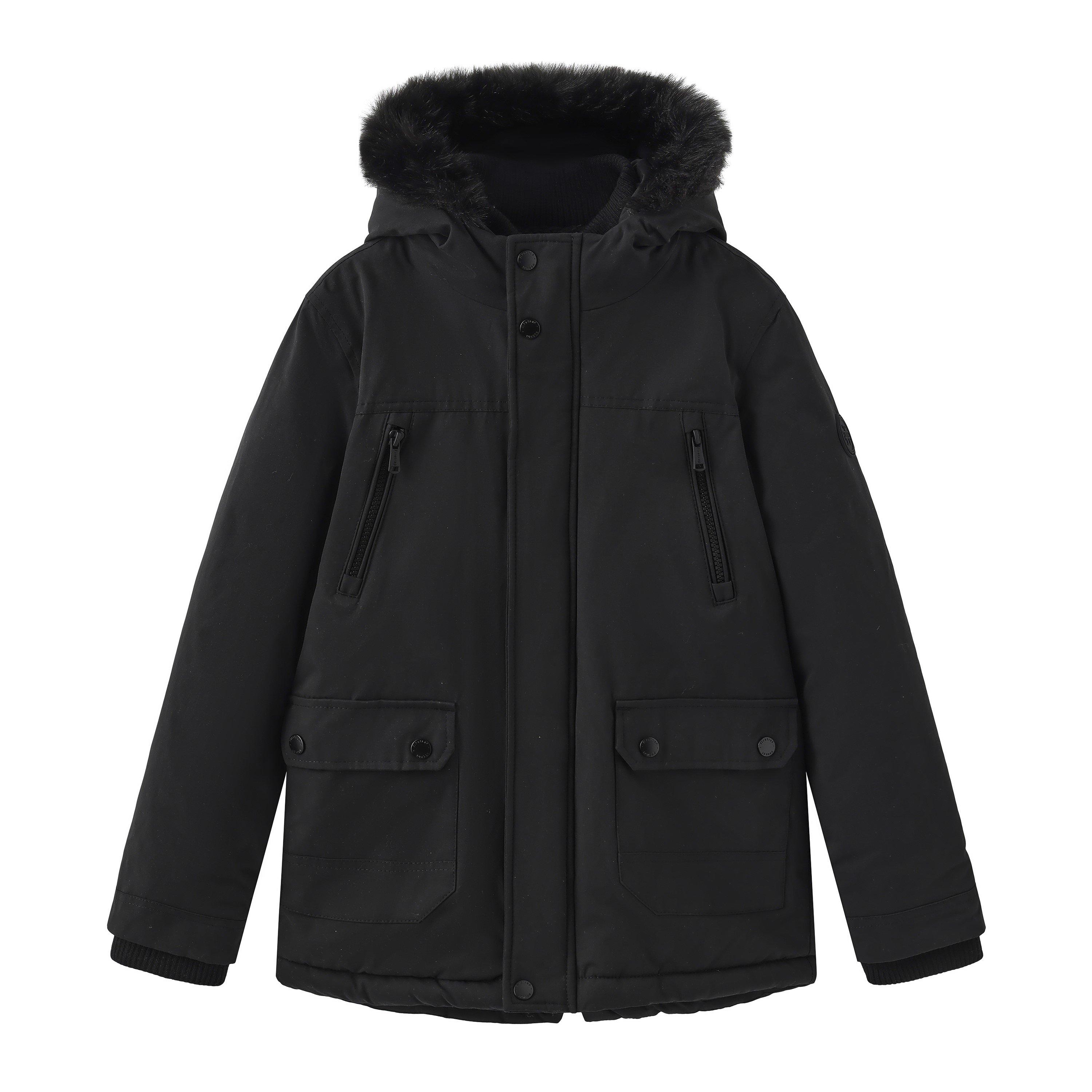 Firetrap Boys Urban Chic Winter Parka with Faux Fur Trim