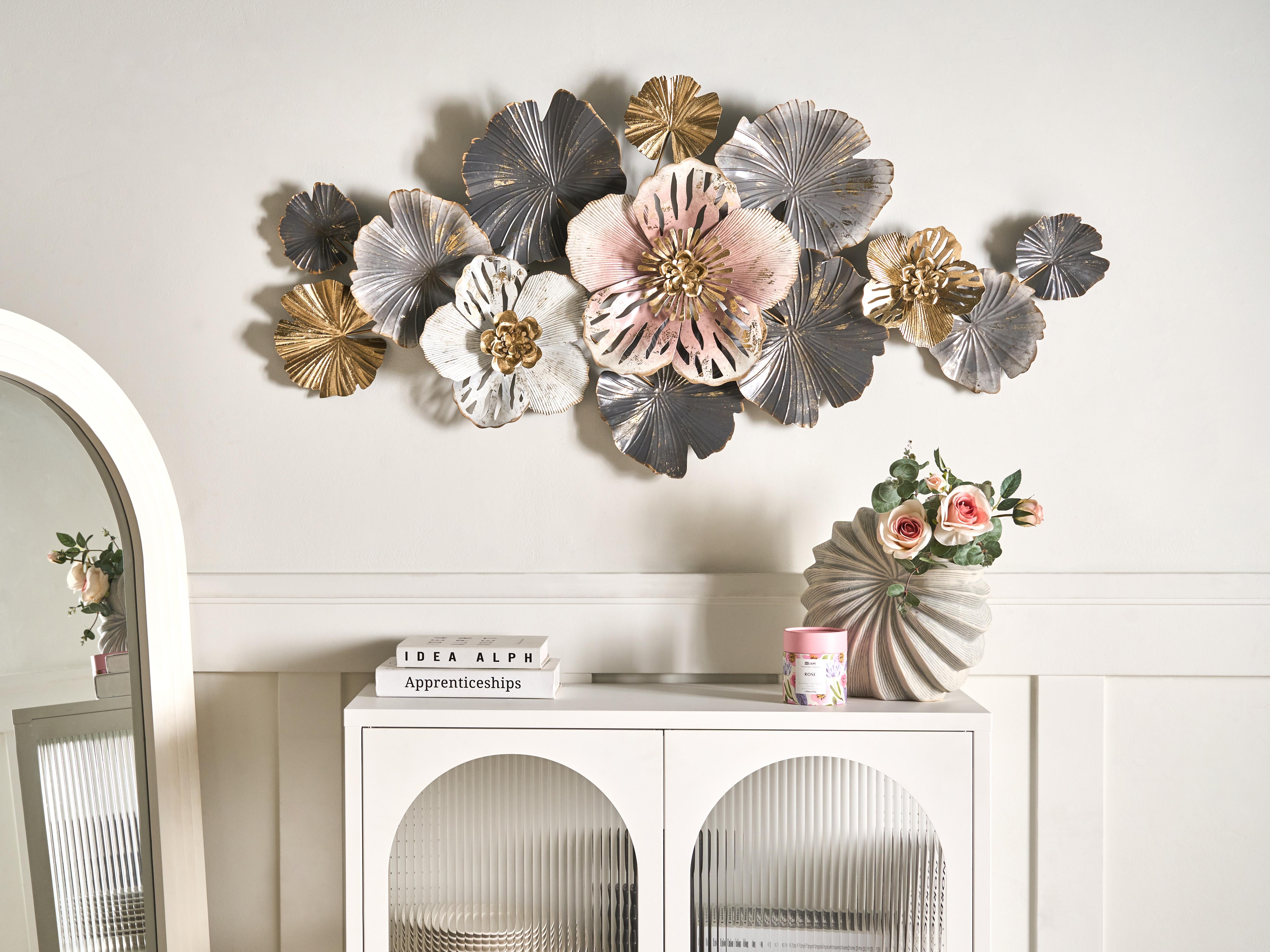Wanddecoratie Bloem MOLYBDENIUM Metaal 60 cm Meerkleurig