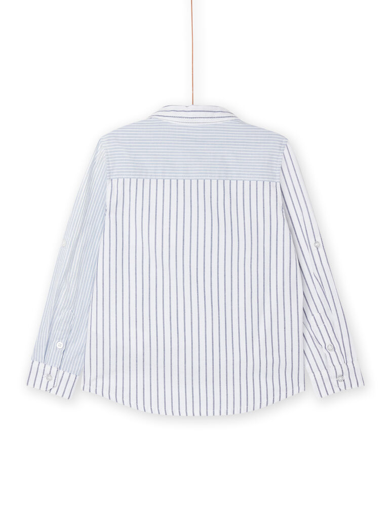 Chemise blanche et bleue à imprimé à rayures