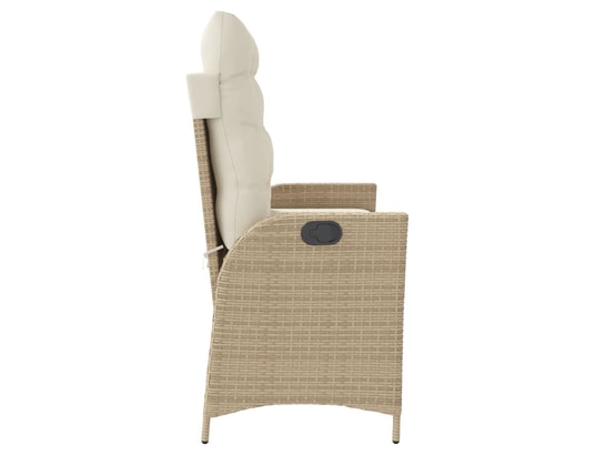 VIDAXL - Banc de jardin Banc inclinable de jardin avec coussins beige résine tressée