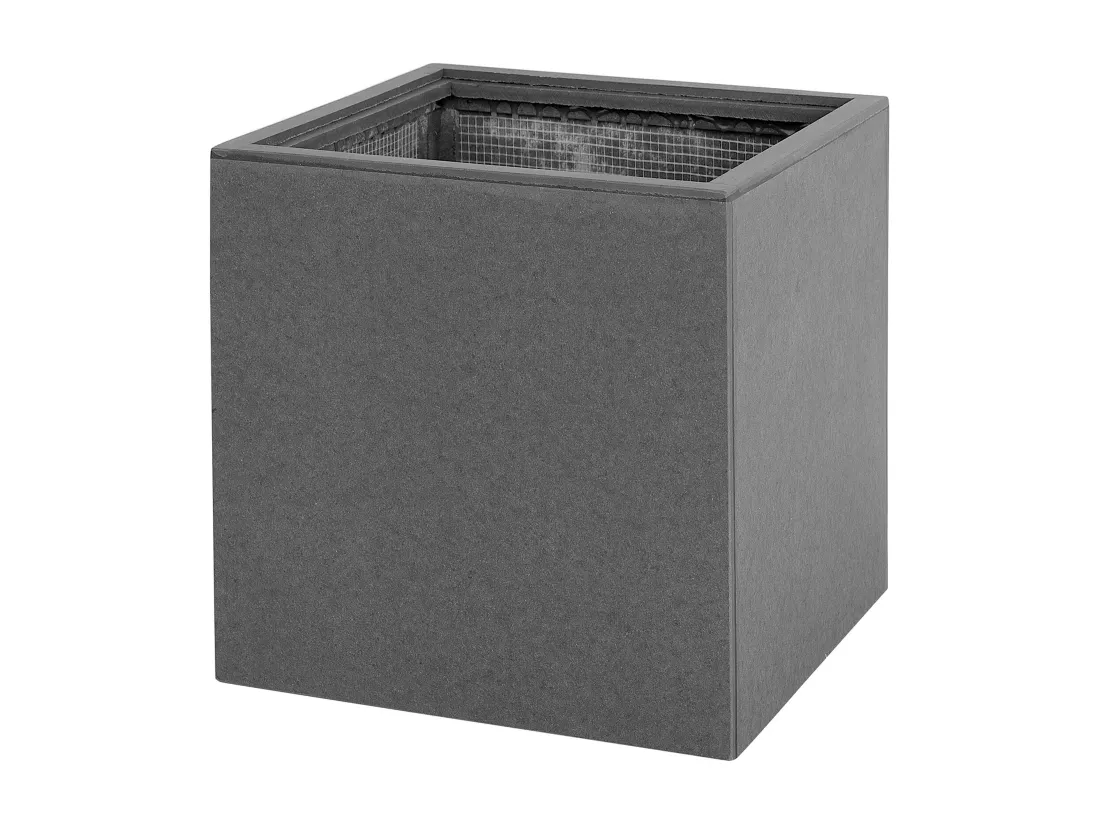 Cache-pot sur pied DRIMOS Pierre 30 cm Gris clair Gris