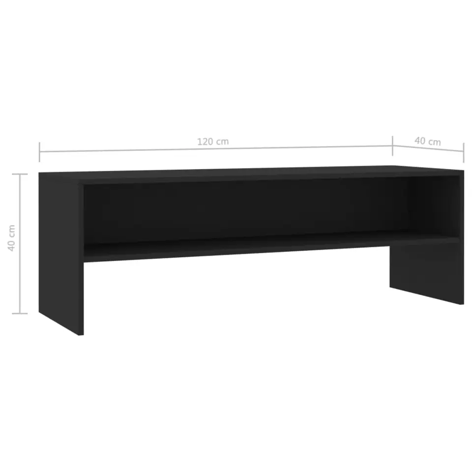 vidaXL - Tv-meubel - Zwart - Bewerkt hout