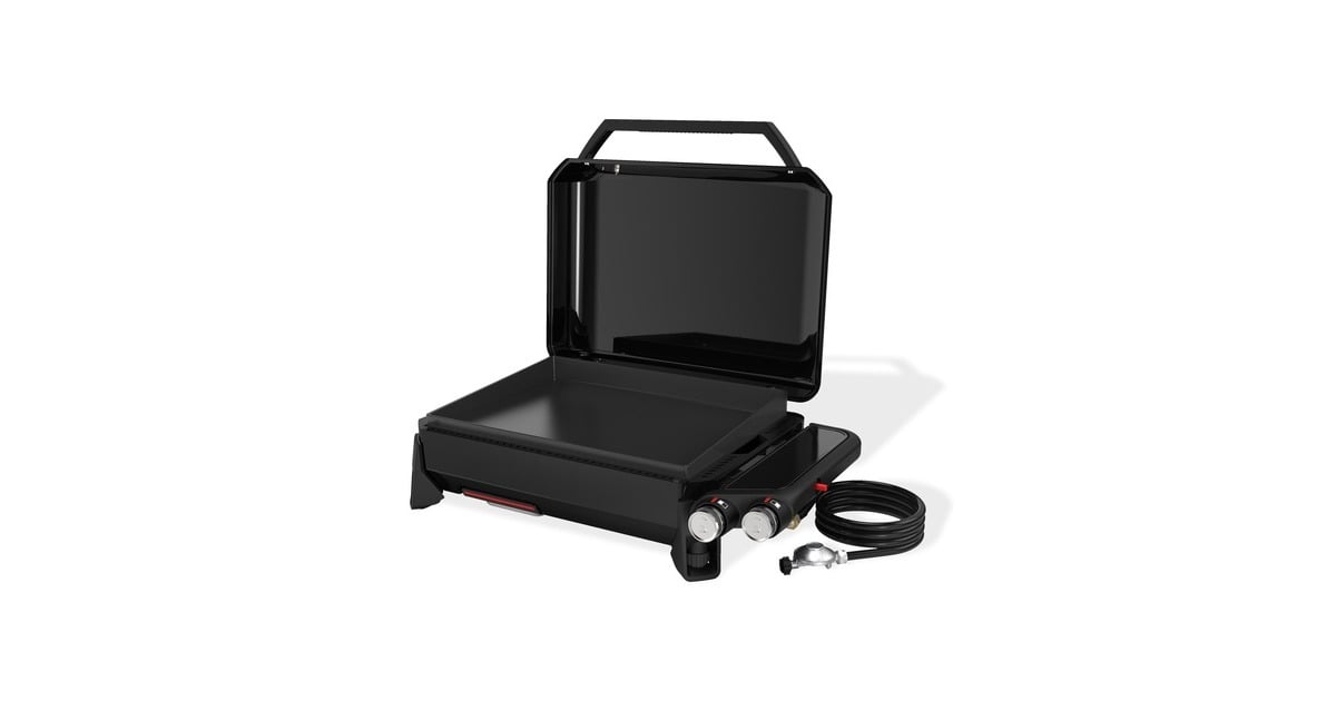 WeberSLATE GP Premium Griddle 56 cm Plancha gasbarbecue   (Zwart, Portable Griddle | 2 warmte-zones | anti-aanbaklaag | verstelbare poten | 260 °C en hoger)