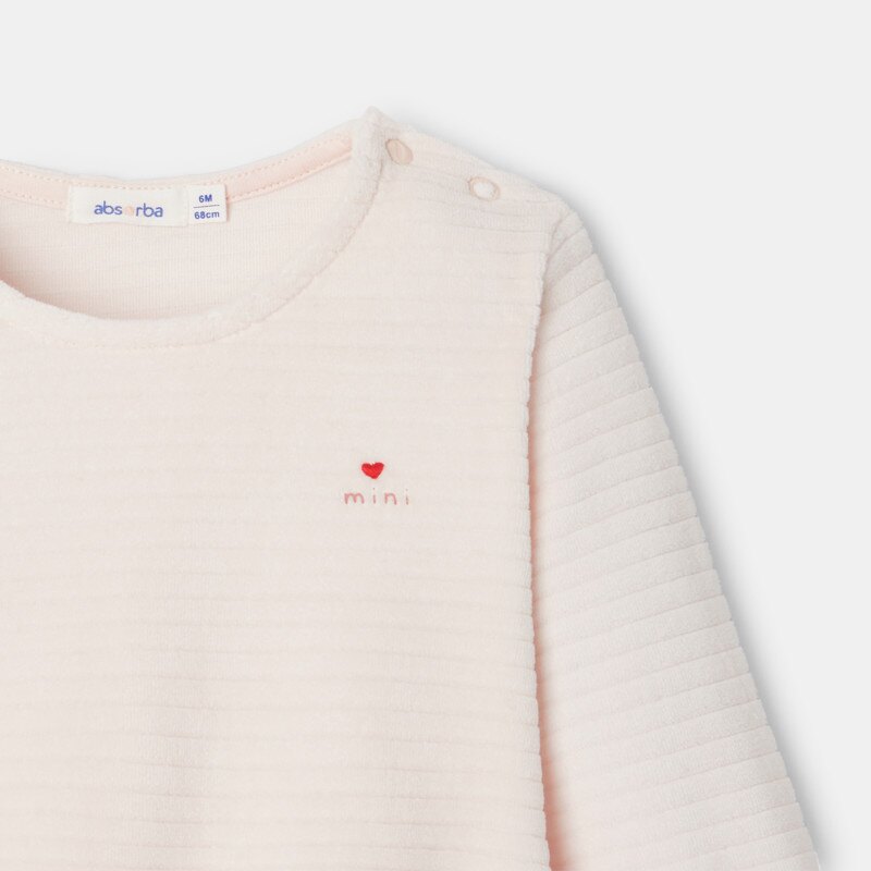 Pyjama en velours ottoman rose mixte Absorba Rose