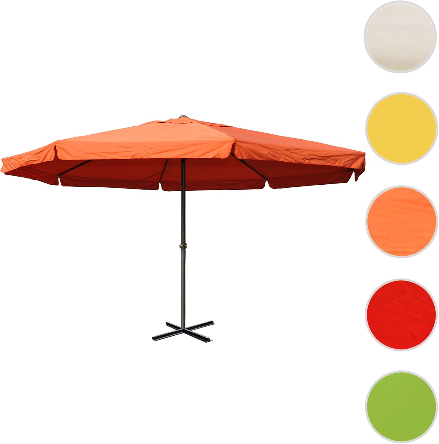 Sonnenschirm Meran Pro, Gastronomie Marktschirm mit Volant Ø 5m Polyester/Alu 28kg ohne Ständer