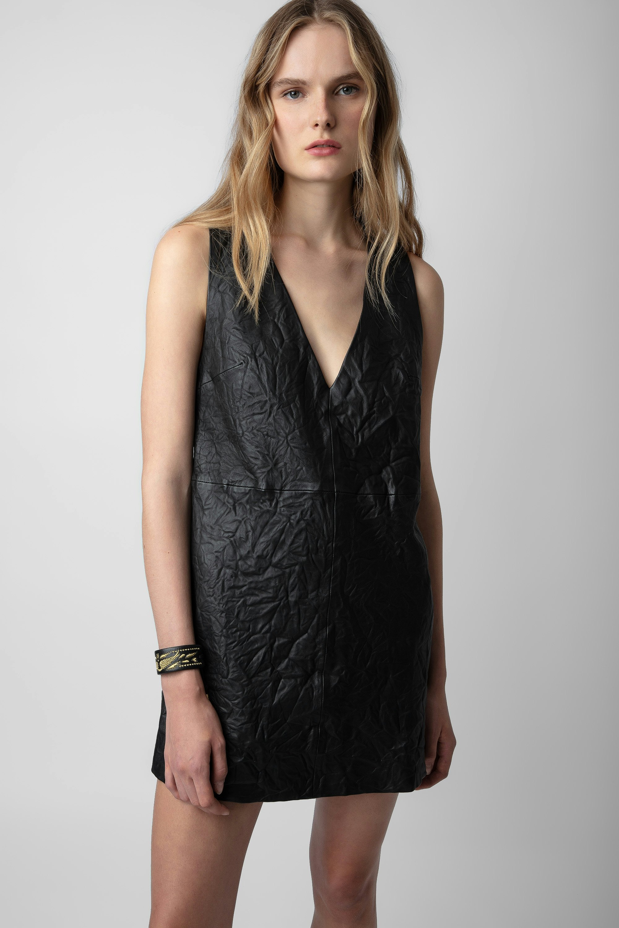 Robe Rasha Cuir Froissé