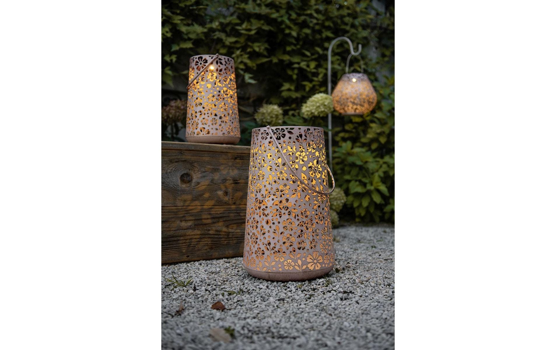 Laterne Solar Antic Carrera, 32.5 cm, HellrosaSolarleuchte zum Aufstellen oder Aufhängen