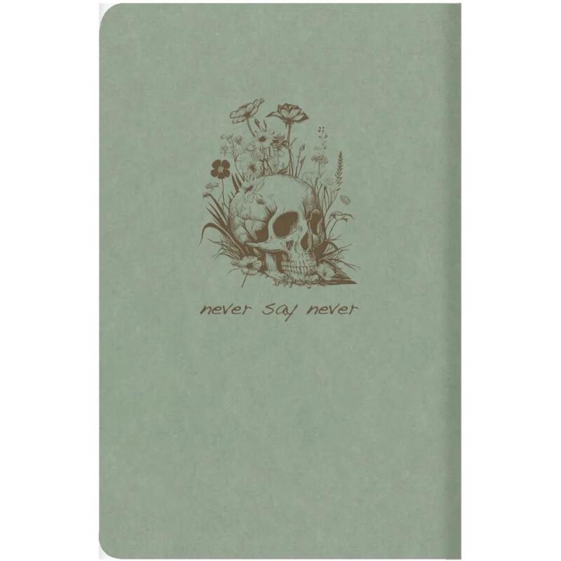 Flying Spirit piqûre textile 9x14cm 96 pages ligné motifs assortis papier ivoire 90g - Vert de gris