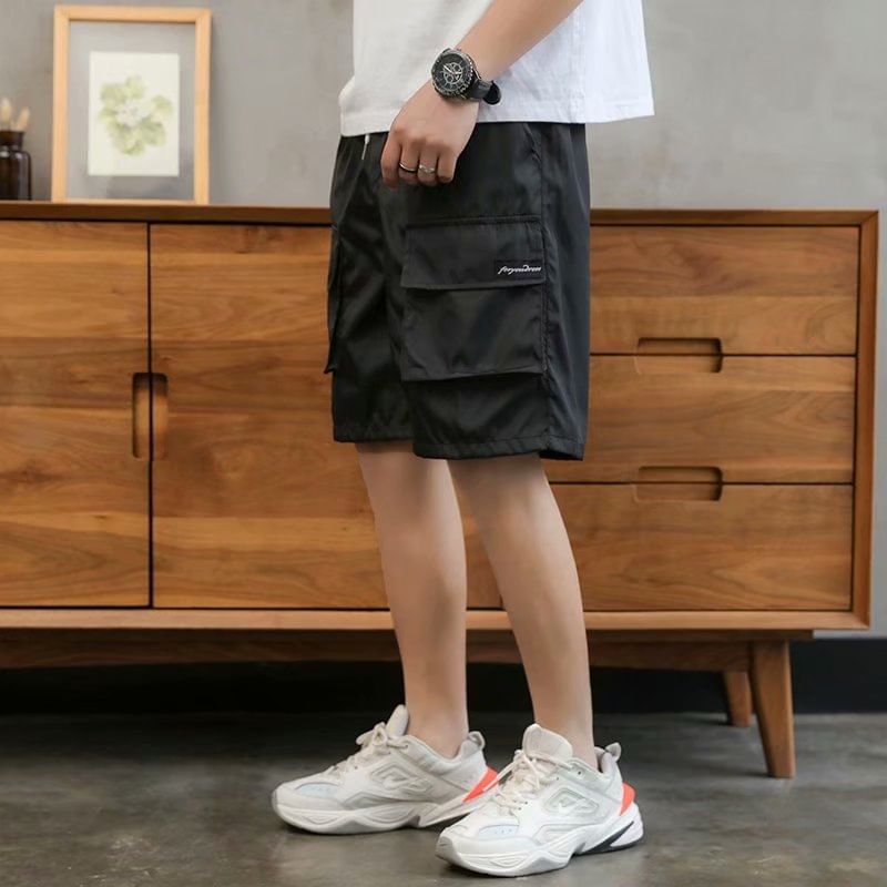 Acrius - Cargoshorts met trekkoord in de taille en wijde pijpen