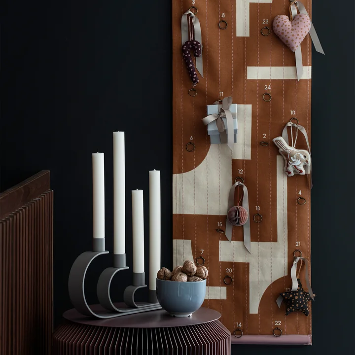 Broste Copenhagen - Karla Adventskalender, 35 x 100 cm, turkish coffee black
