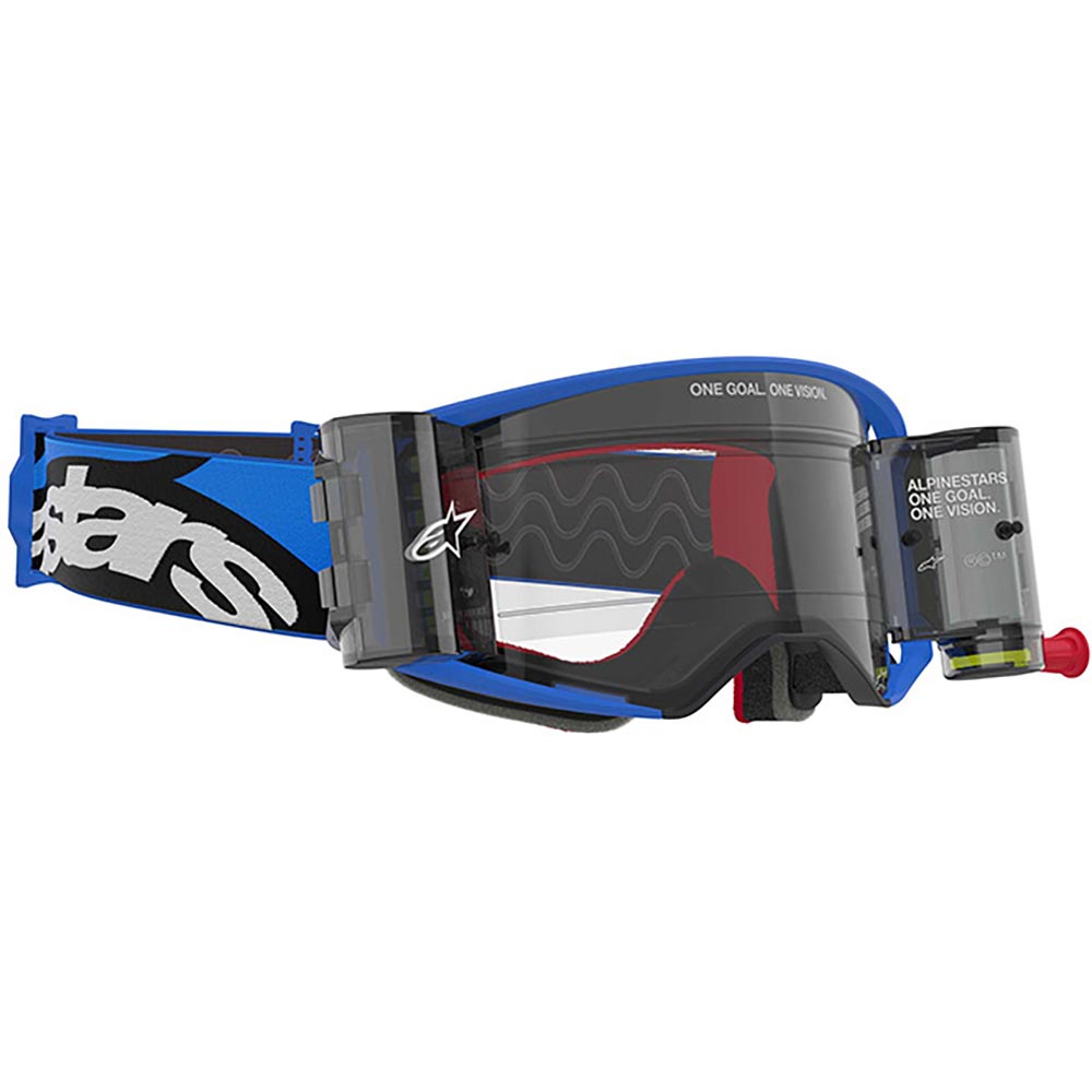 Alpinestars - Masque Supertech Stream Roll-Off Noir / Blanc / Bleu / Transparent