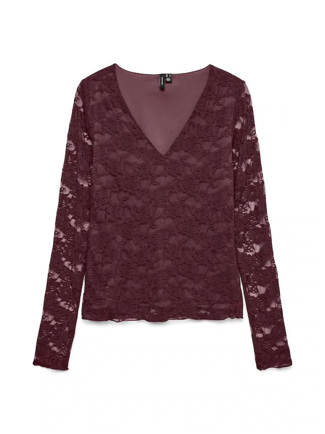 Vero Moda Spitzenshirt »VMIBEN LS V-NECK TOP JRS NOOS«