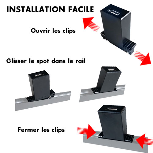Adaptateur USB 2A pour Rail gris
