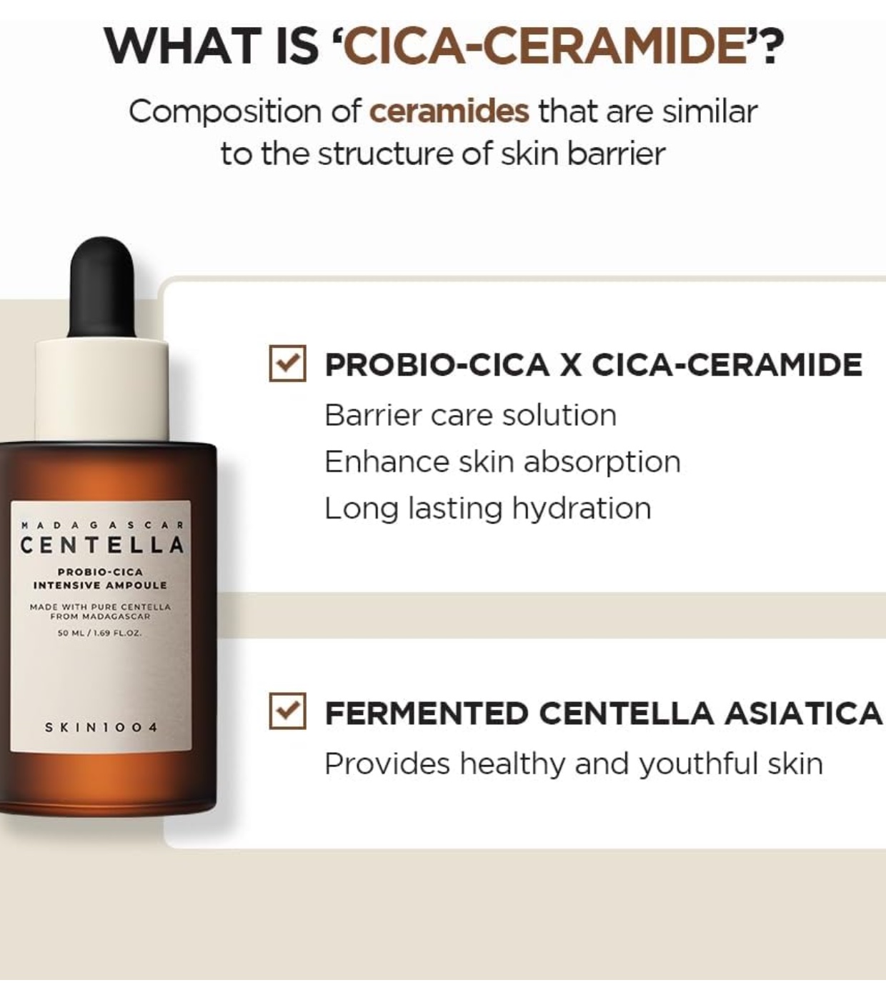 SKIN1004 - *Probio-CICA* - Ampola intensiva com Centella Asiática de Madagascar