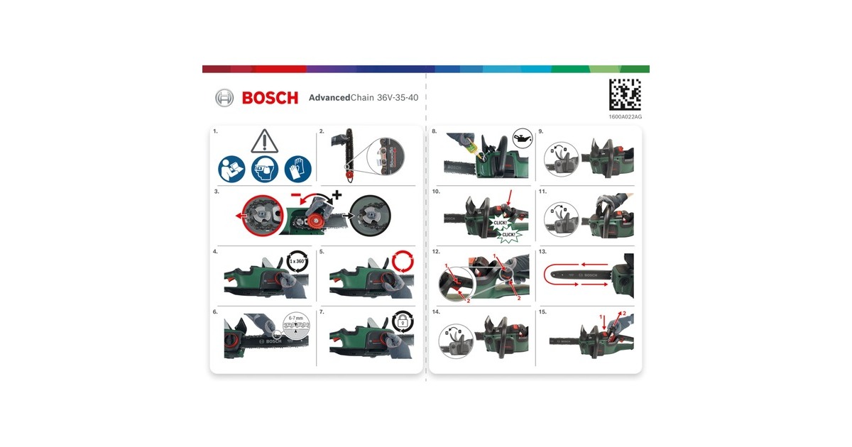 BoschAdvancedChain 36V-35-40 kettingzaag  (Groen/zwart, Accu en oplader niet inbegrepen)