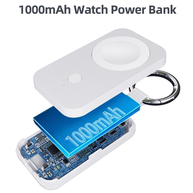 QI Powerbank til Apple Watch Ultra, Serie 8 7 SE 6 5 4 3 2