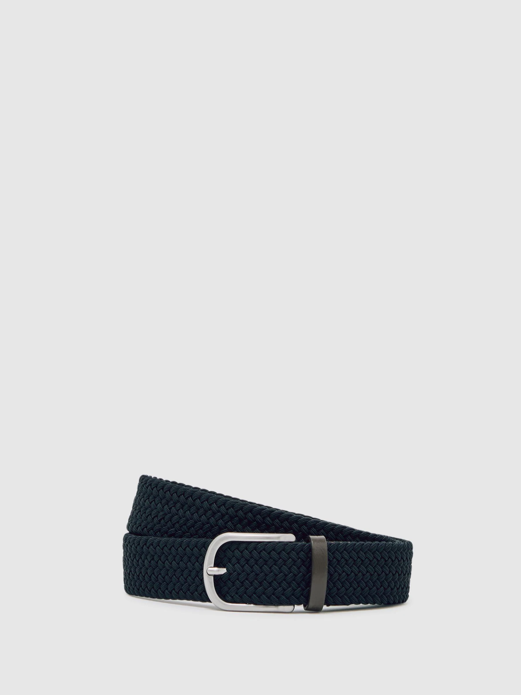 Marineblauw - Reiss Elmont Basket Weave Belt