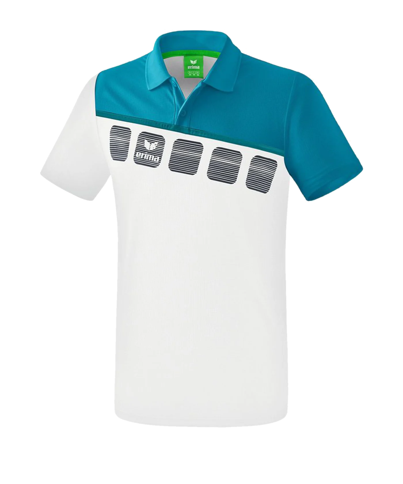 Erima 5-C Poloshirt Weiss Blau
