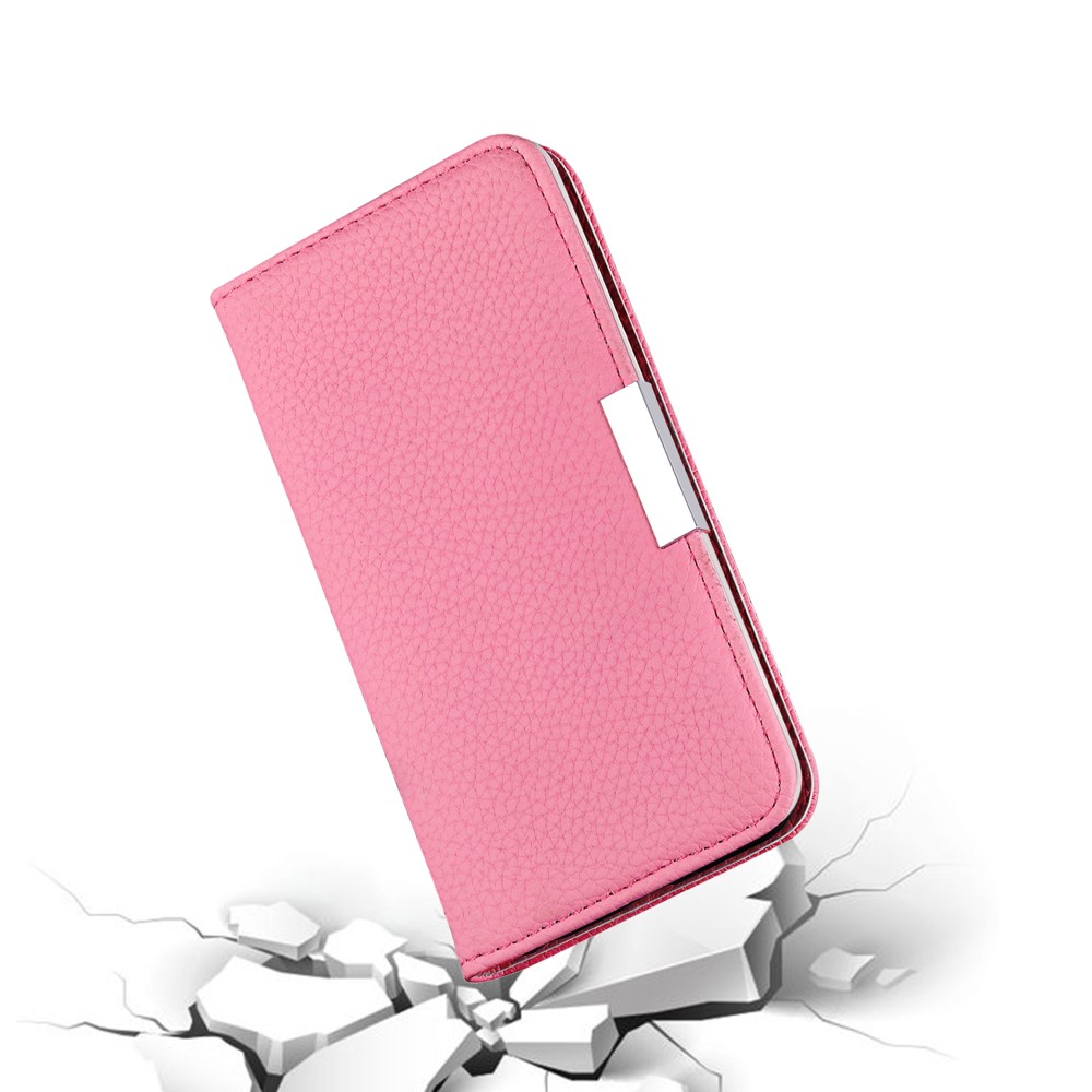 Samsung Galaxy S21 FE 5G Leder Tasche Flip Cover Litchi Look - Rosa