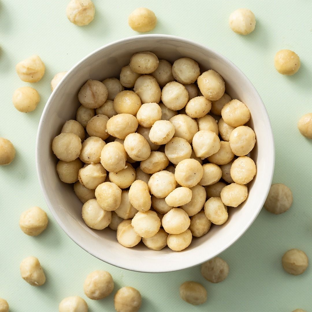 Macadamia noten gebrand gezouten