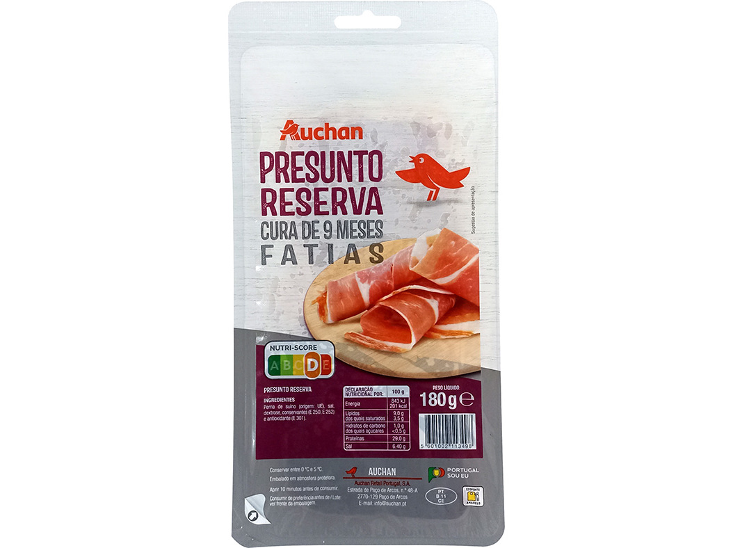PRESUNTO RESERVA AUCHAN 9 MESES DE CURA FATIAS 180G